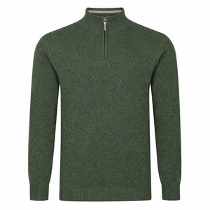 Mens Lambswool ¼ Zip Jumper - Thyme