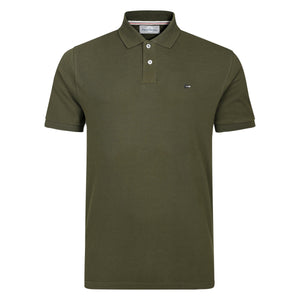 Mens Cotton Pique Polo Shirt - Military Green
