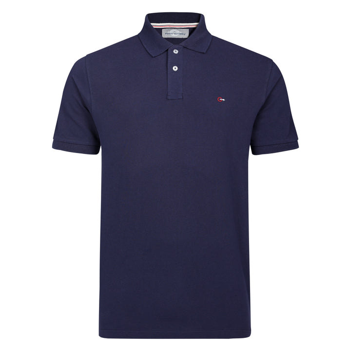 Mens Cotton Pique Polo Shirt - Navy