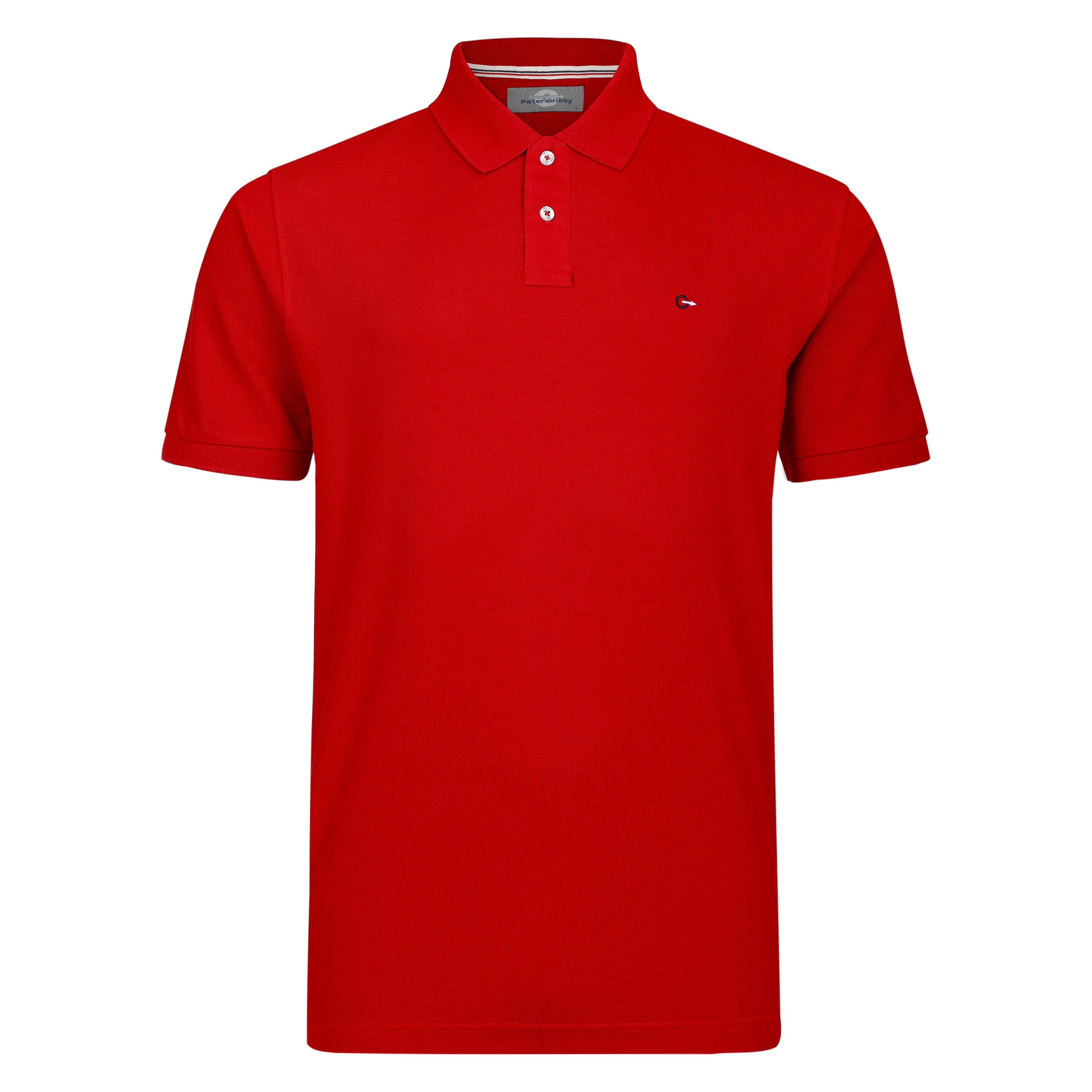 Mens Cotton Pique Polo Shirt - Red