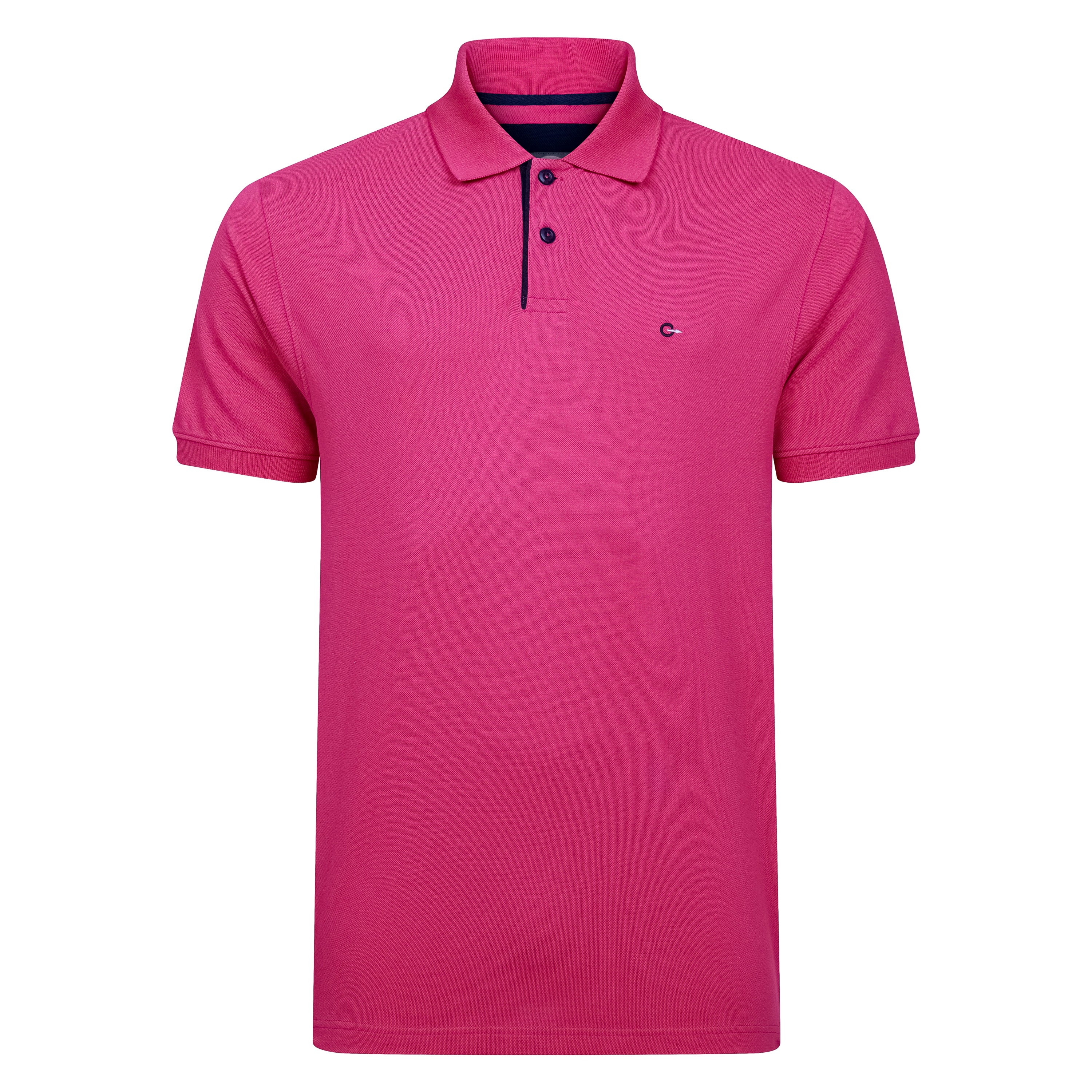 Peter Gribby Short Sleeve Solid Colour Pique Polo - Magenta