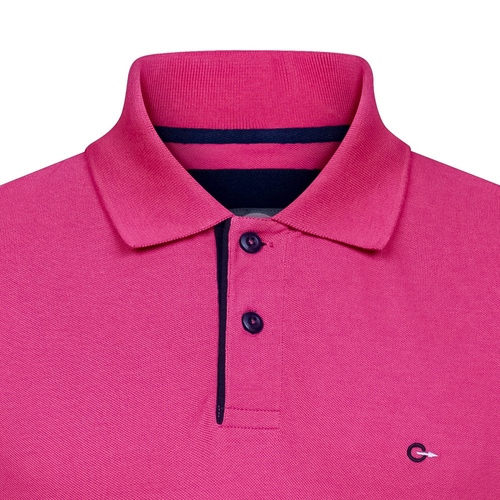 Peter Gribby Short Sleeve Solid Colour Pique Polo - Magenta