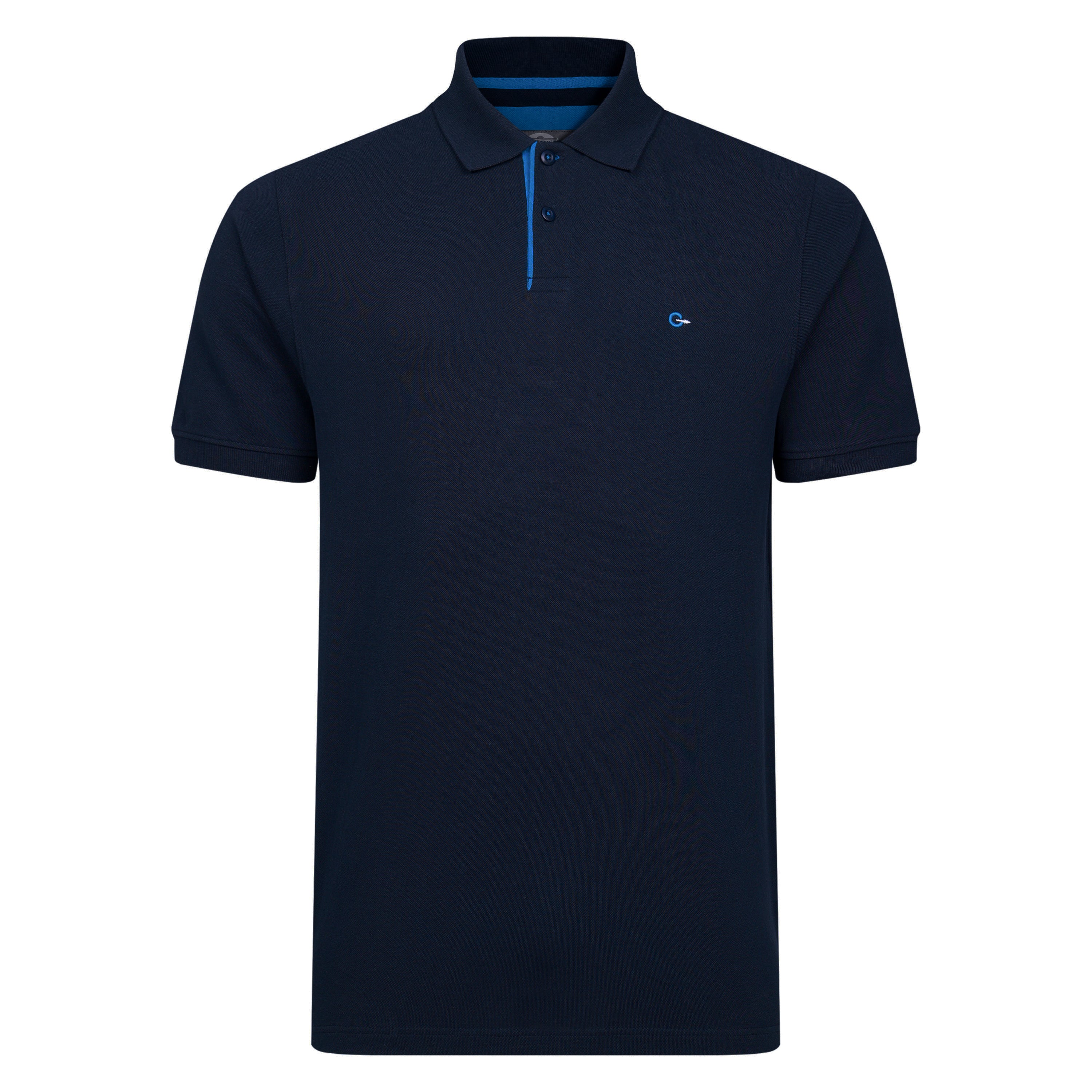 Peter Gribby Short Sleeve Solid Colour Pique Polo - Navy