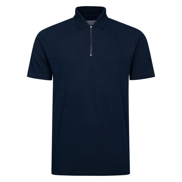 Peter Gribby Bubble Stripe Zipper Polo