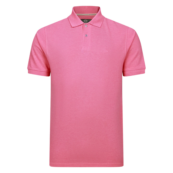 Peter Gribby Short Sleeve Melange Pique Polo - Pink