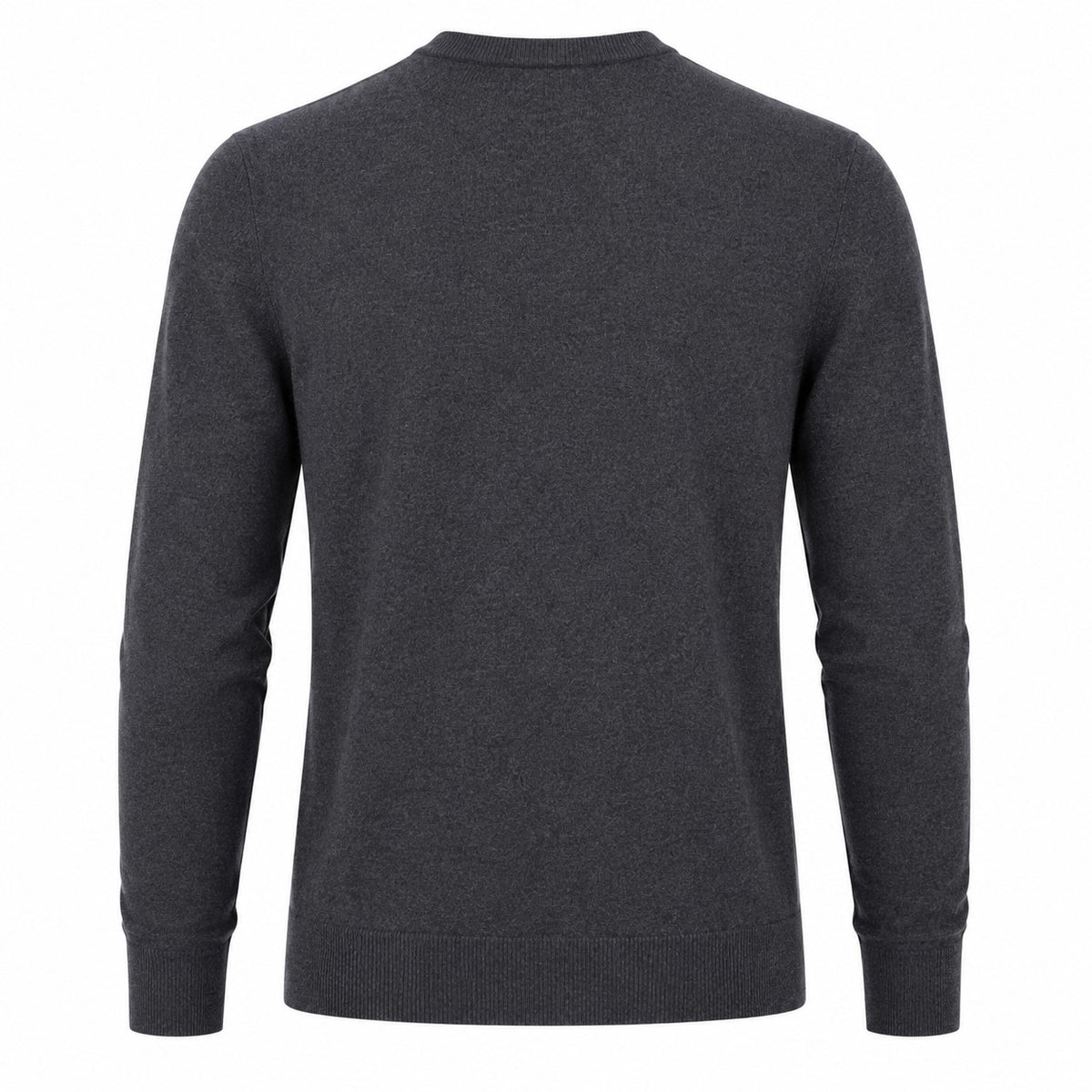Mens Merino Blend Crew Neck Sweater - Charcoal
