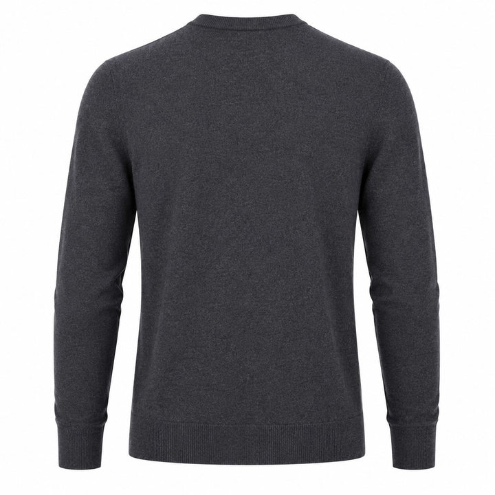 Mens Merino Blend Crew Neck Sweater - Charcoal