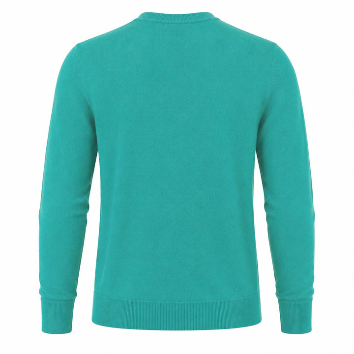 Mens Merino Blend Crew Neck Sweater - Aqua