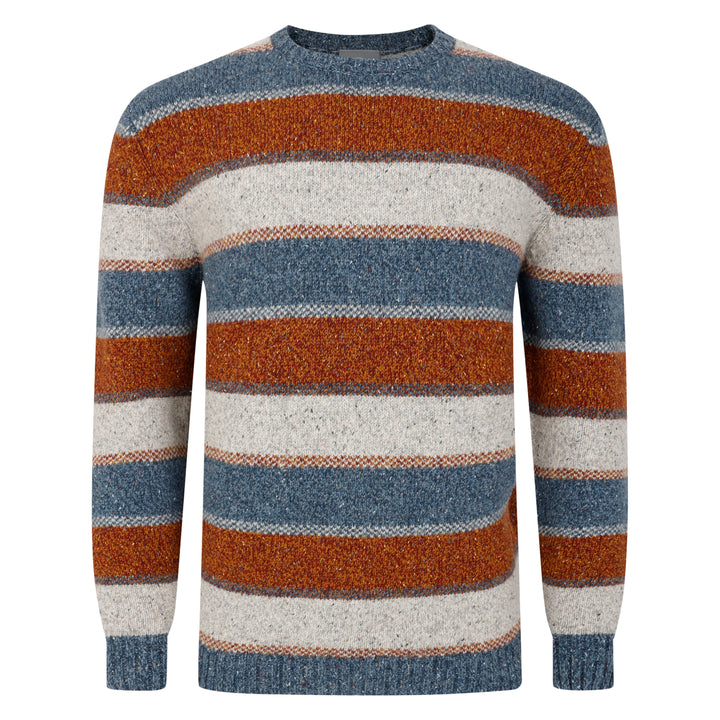 Mens Striped Crew Neck Sweater - Multicolour