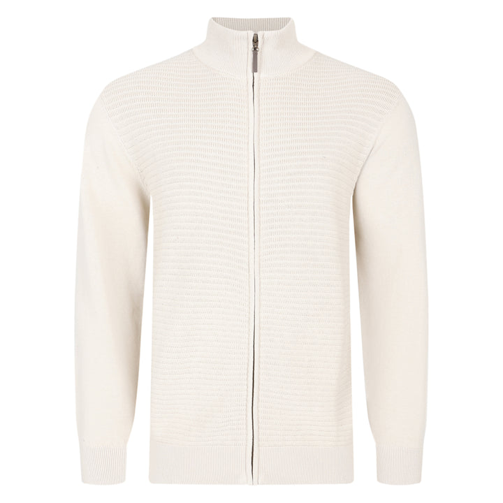 Mens Premium Combed Cotton Zipper - Natural