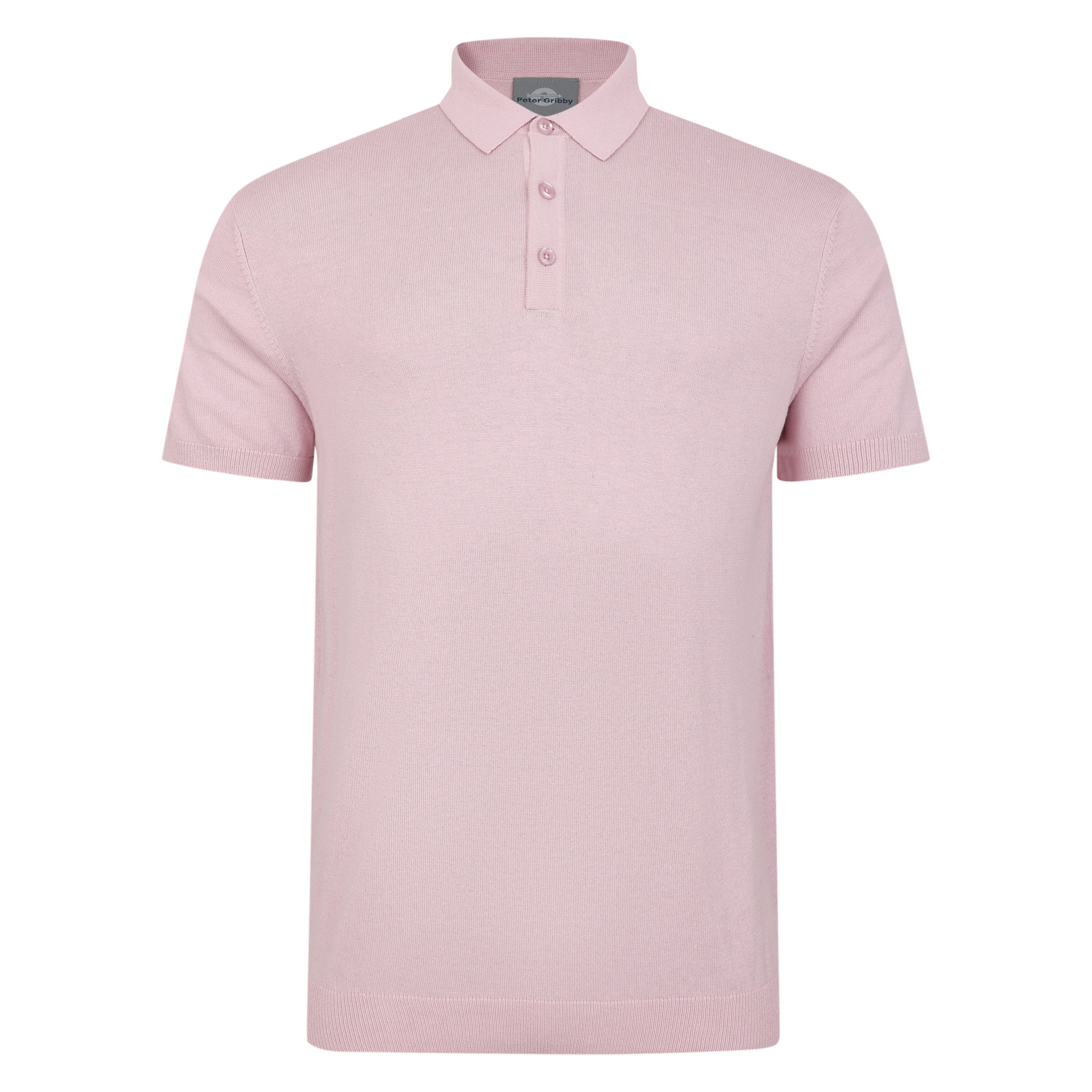 Mens Short Sleeve Icemint Knitted Polo Shirt - Rose