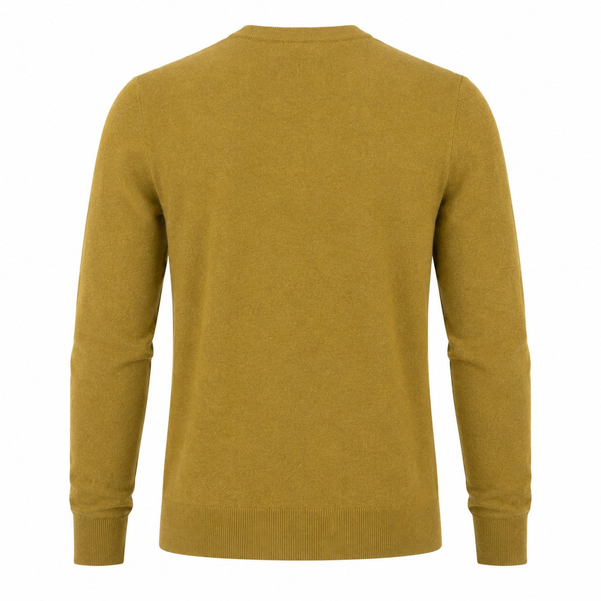 Mens Merino Blend Crew Neck Sweater - Mustard