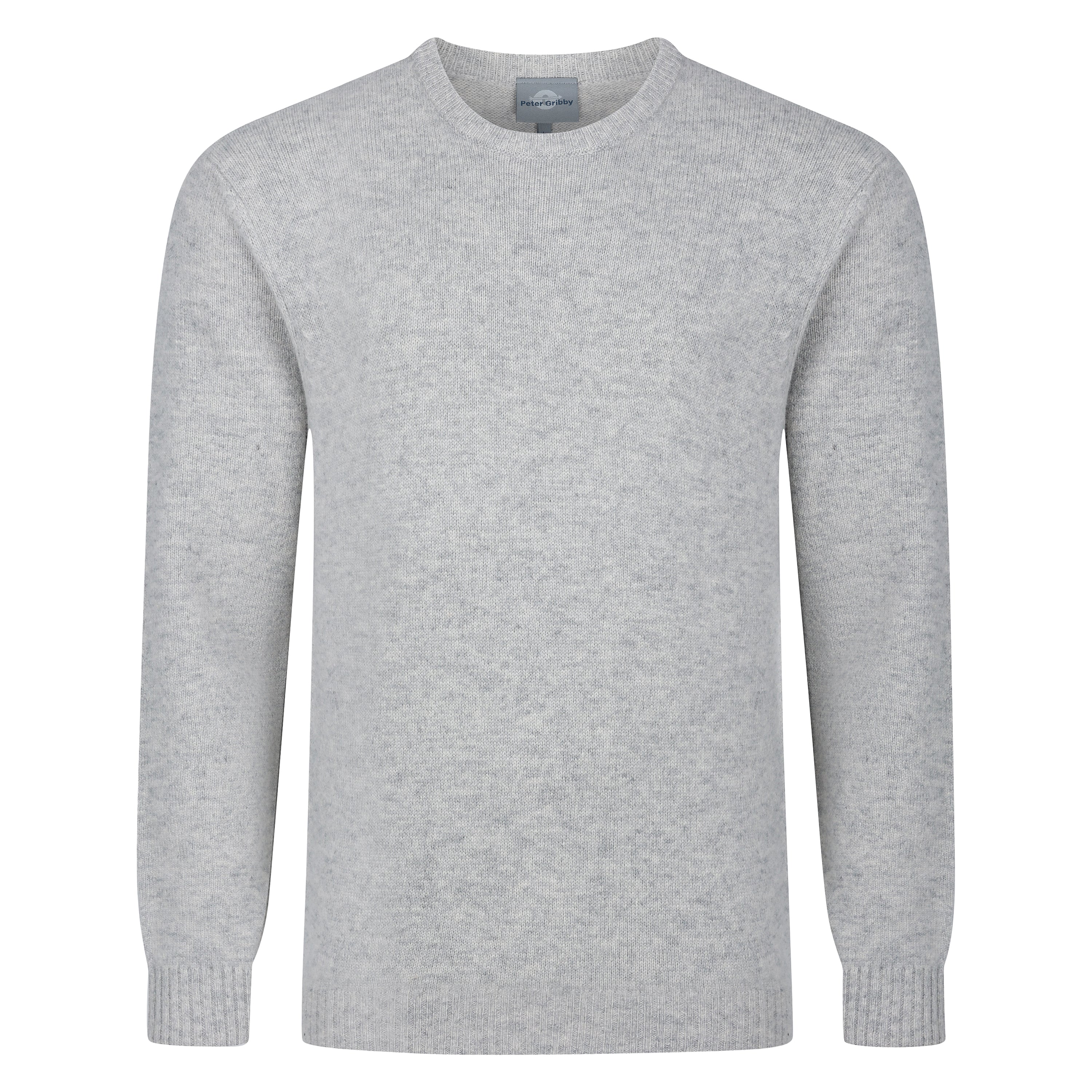 Mens Lambswool Crew Neck Sweater - Silver