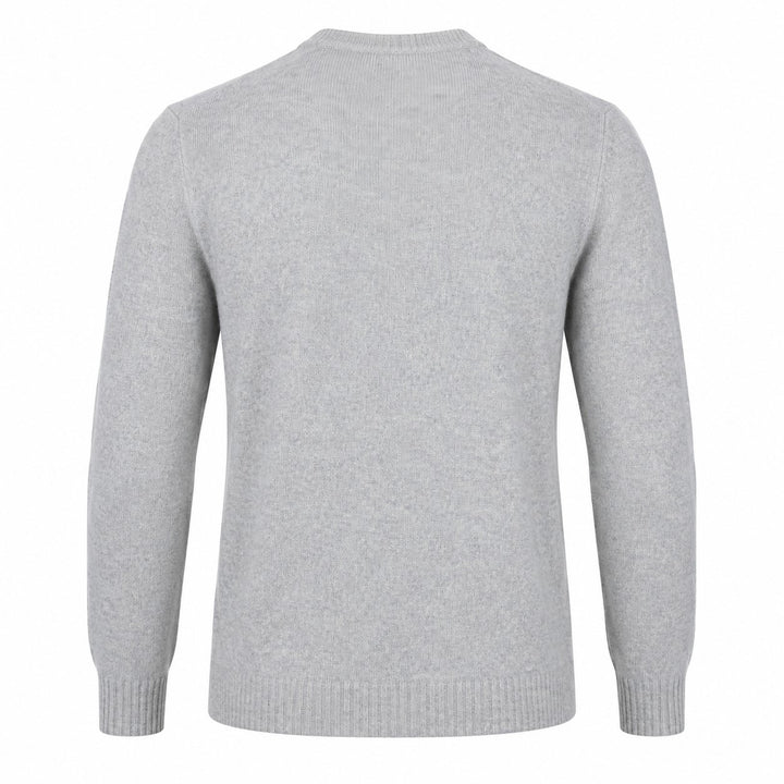 Mens Lambswool Crew Neck Sweater - Silver