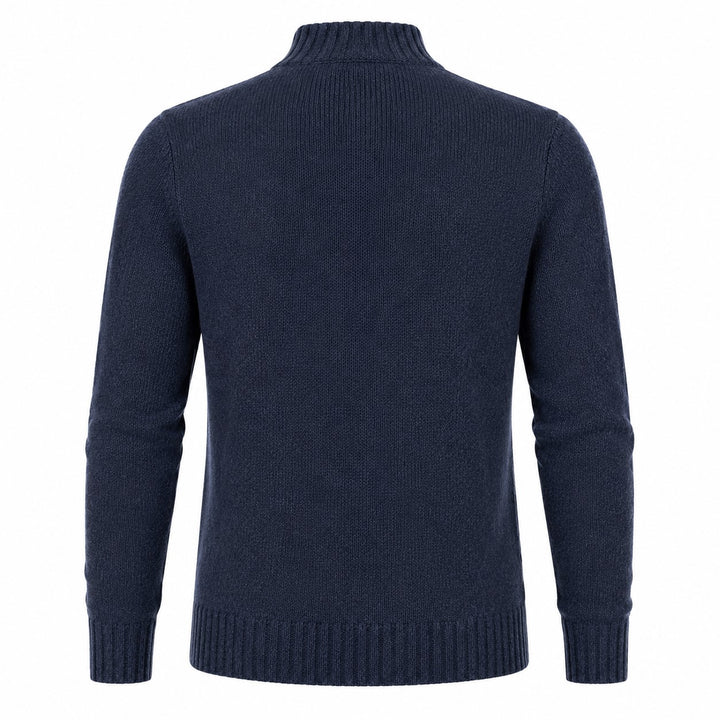 Peter Gribby Lambswool 1/4 Zip Sweater - Indigo