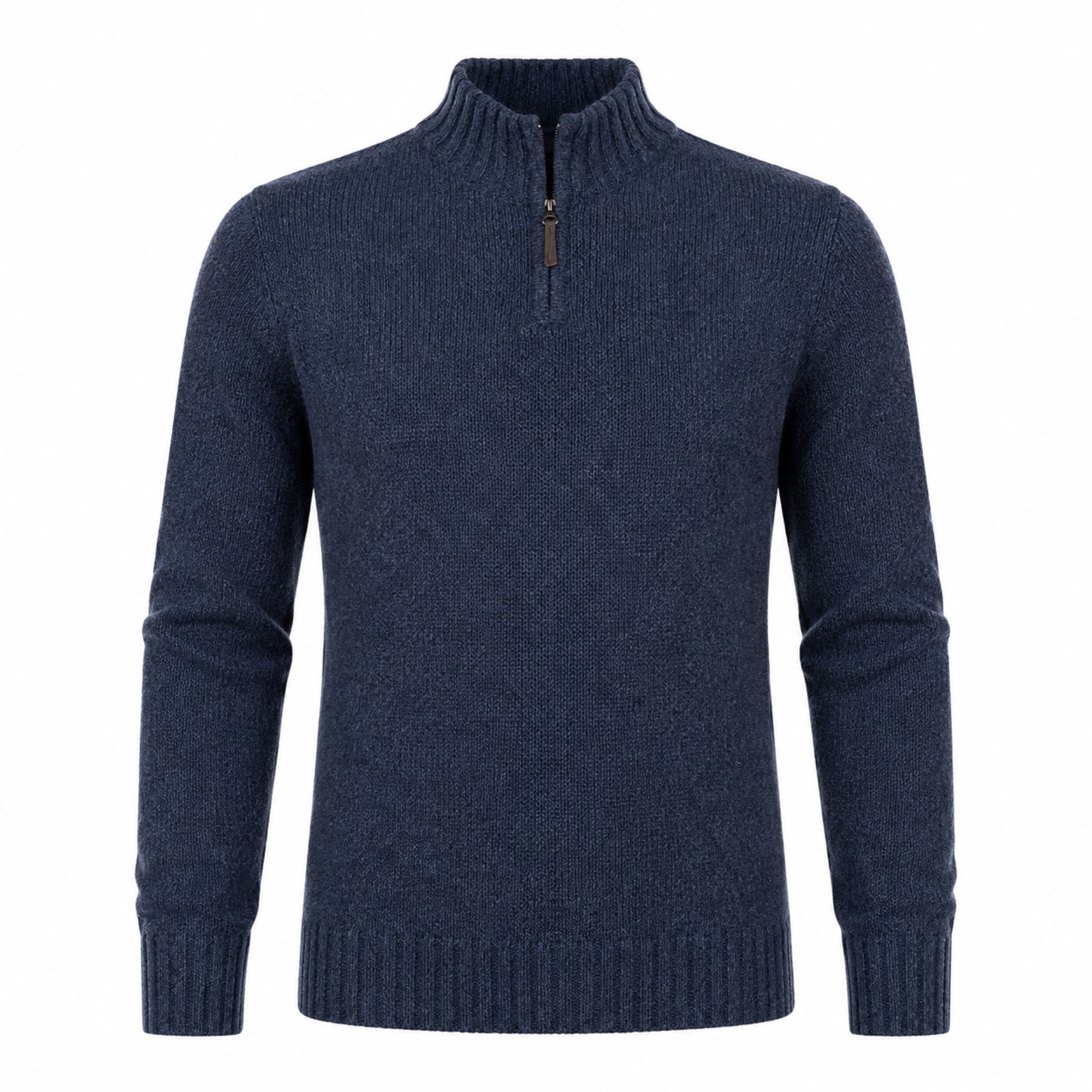 Peter Gribby Lambswool 1/4 Zip Sweater - Indigo