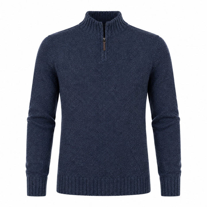 Peter Gribby Lambswool 1/4 Zip Sweater - Indigo