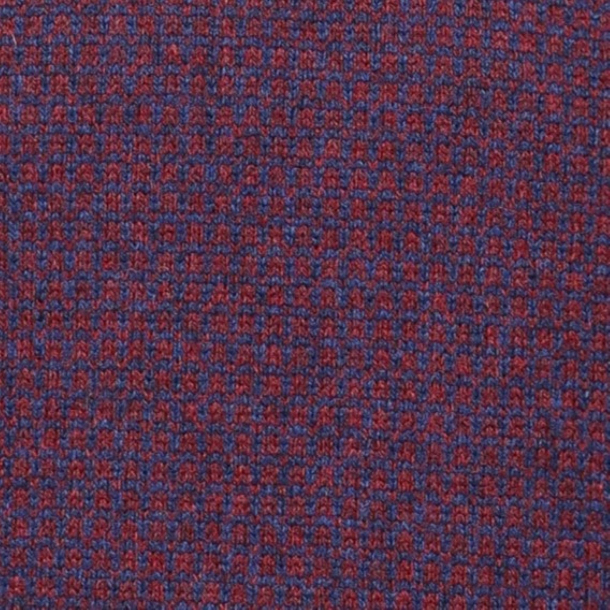 Mens Bi Colour Jacquard Crew Neck Jumper - Navy
