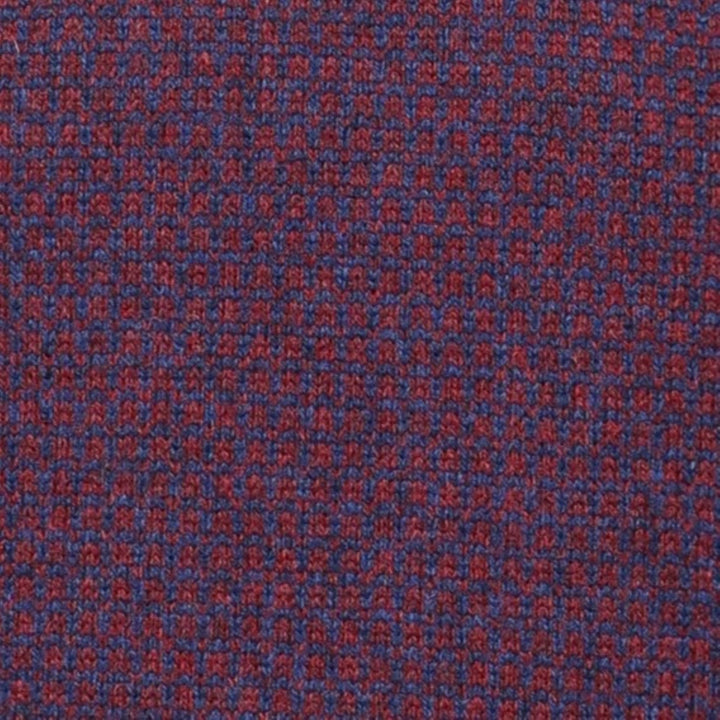 Mens Bi Colour Jacquard Crew Neck Jumper - Navy