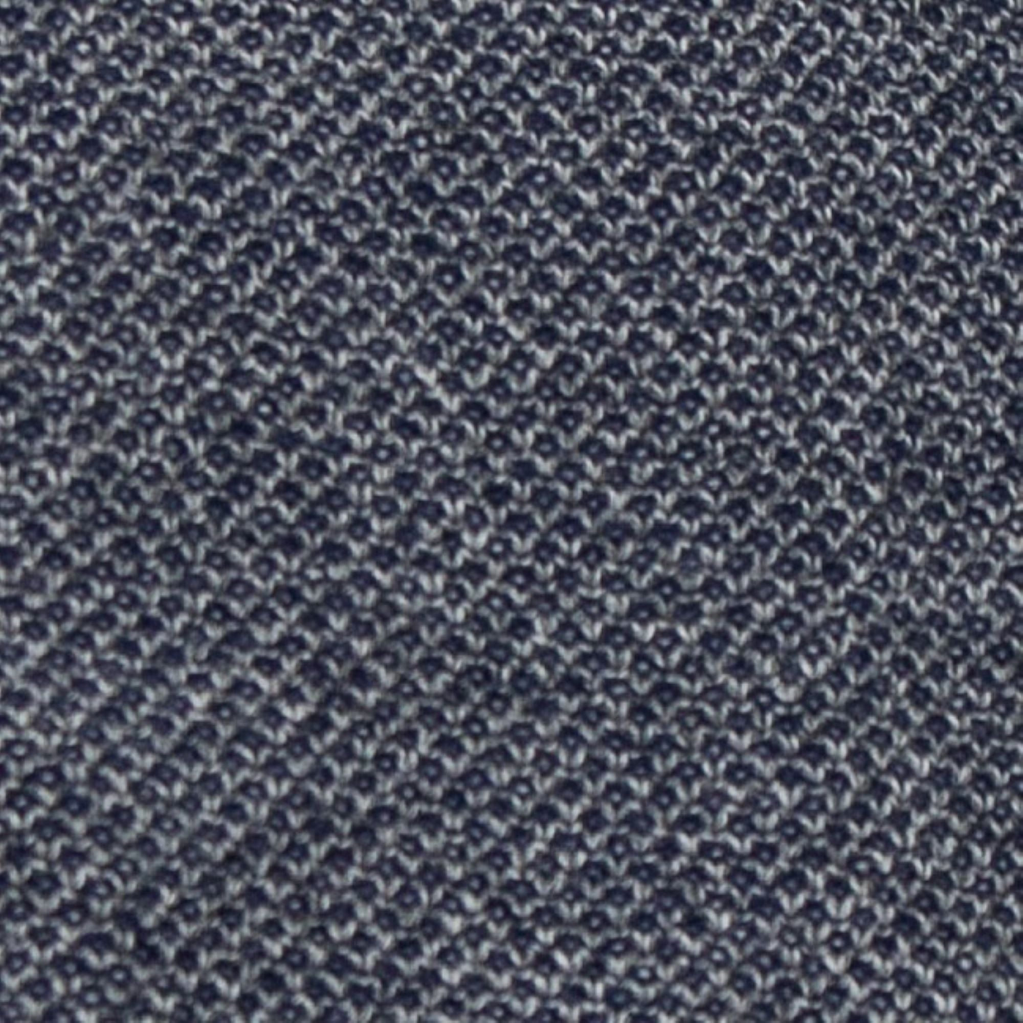 Mens Textured Bi Colour Crew Neck Jumper - Navy/Grey