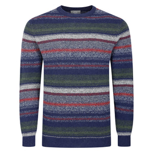 Mens Striped Crew Neck Jumper - Navybase