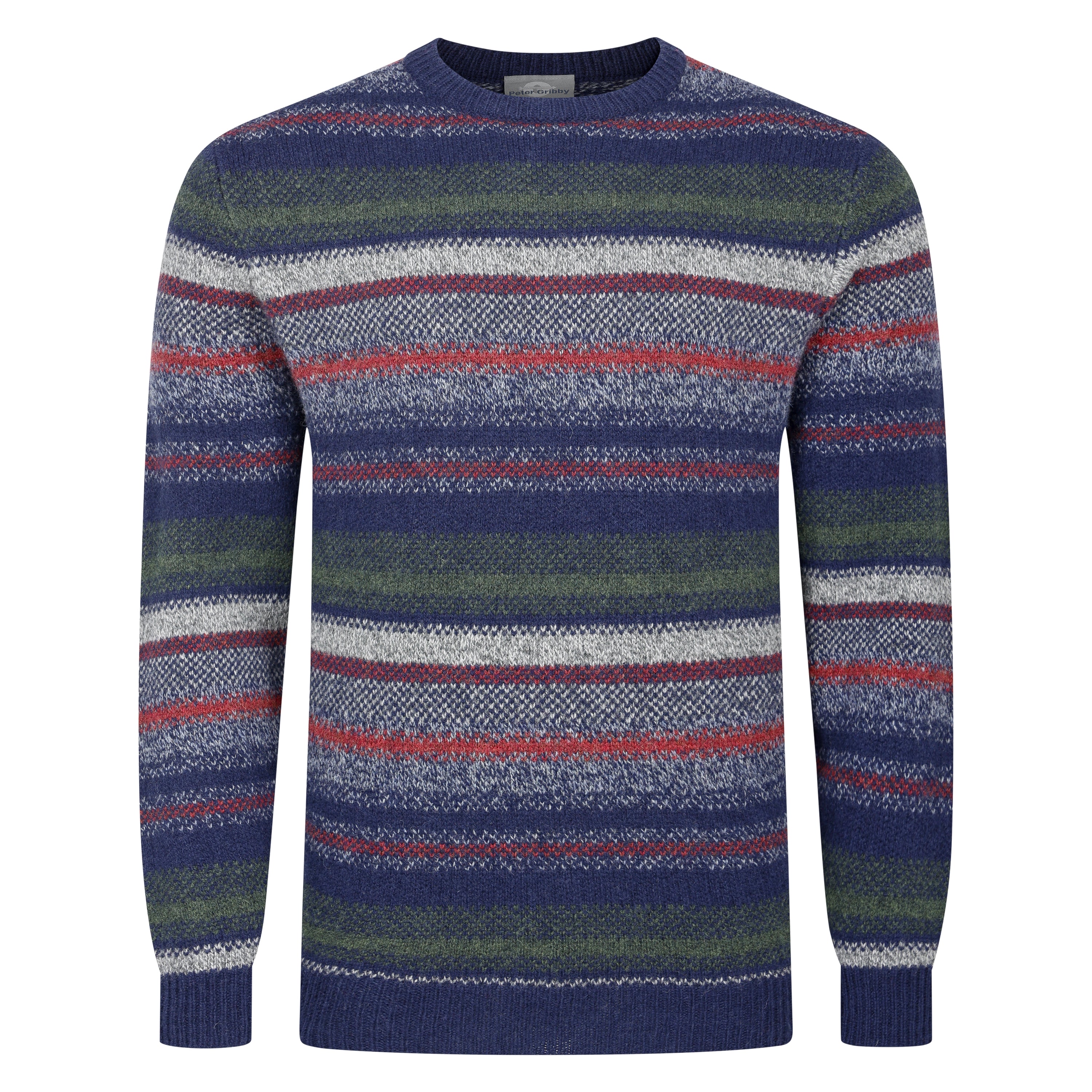 Mens Striped Crew Neck Jumper - Navybase