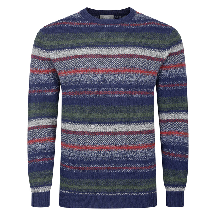 Mens Striped Crew Neck Jumper - Navybase