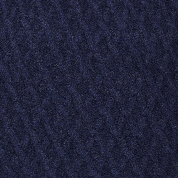 Mens Patterned Quarter Zip Jumper - Navy