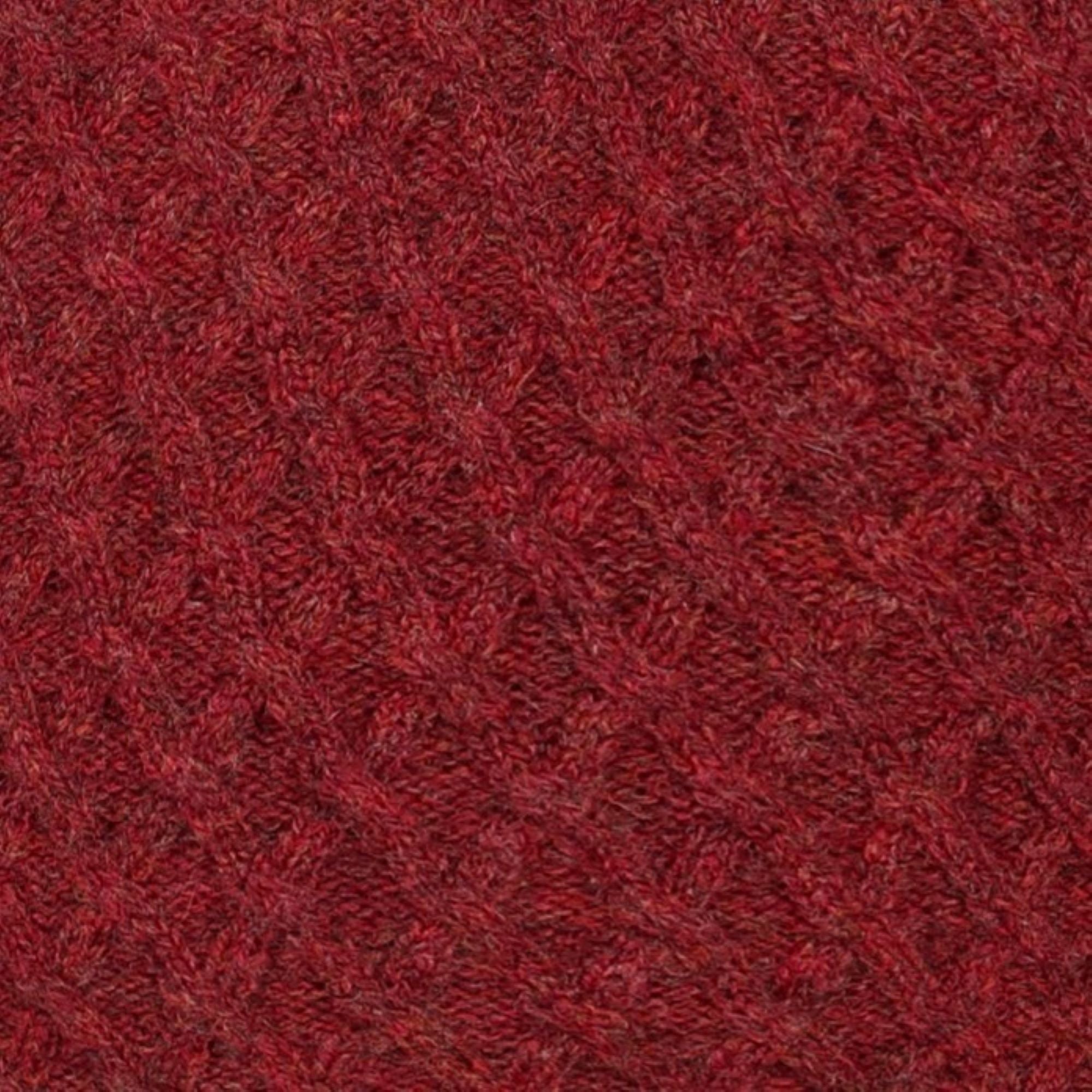 Mens Patterned Quarter Zip Jumper - Russet