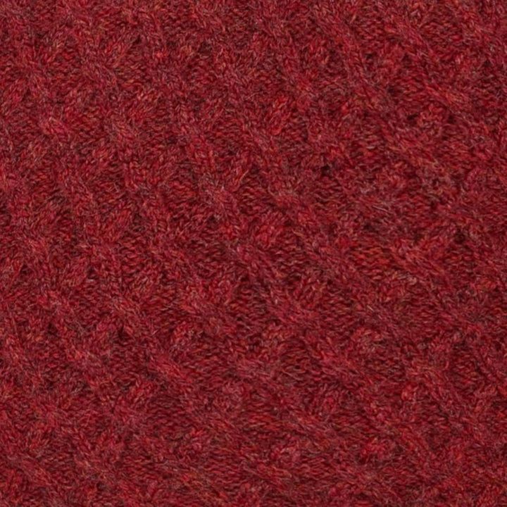 Mens Patterned Quarter Zip Jumper - Russet