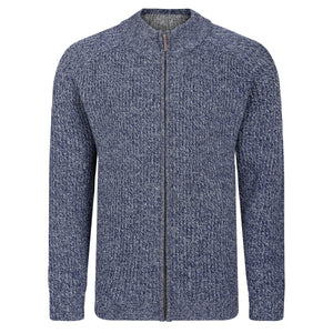 Mens Ribbed Zipper Jacket - Bluemarl