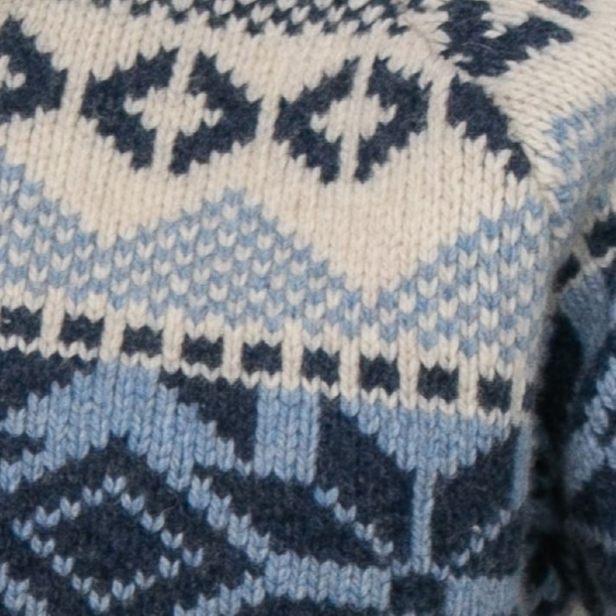 Mens Nordic Quarter Zip Sweater - Ecru