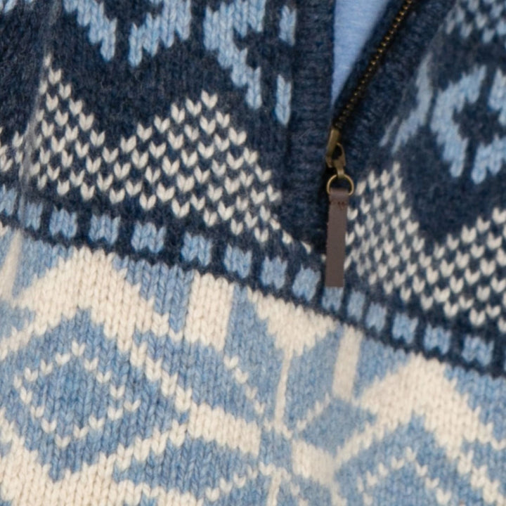 Mens Nordic Quarter Zip Sweater - Midnight