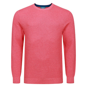 Peter Gribby Premium Combed Cotton Crew Neck Jumper - Coral