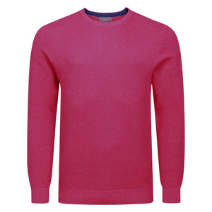 Peter Gribby Premium Combed Cotton Crew Neck Jumper - Dark Pink