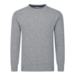 Mens Lambswool Crew Neck Jumper - Silver