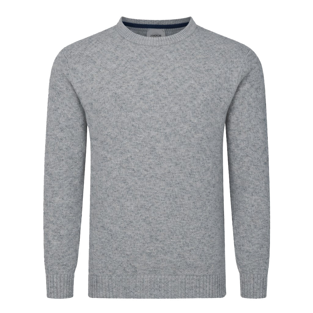 Mens Lambswool Crew Neck Jumper - Silver
