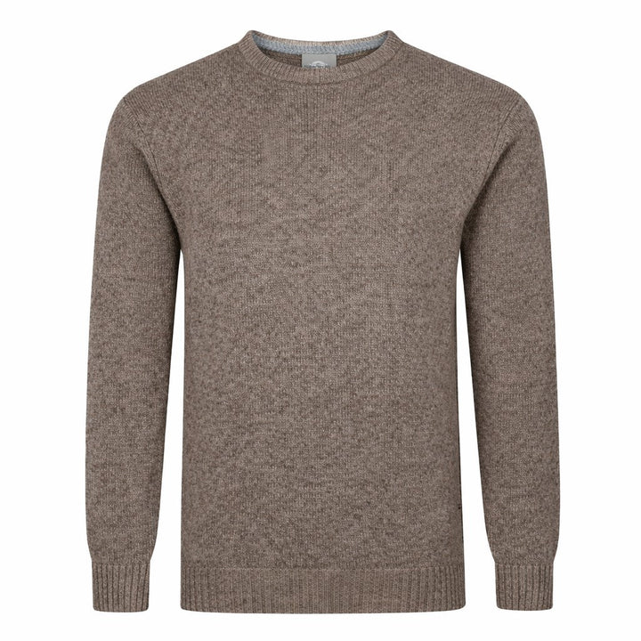 Mens Lambswool Crew Neck Jumper - Taupe