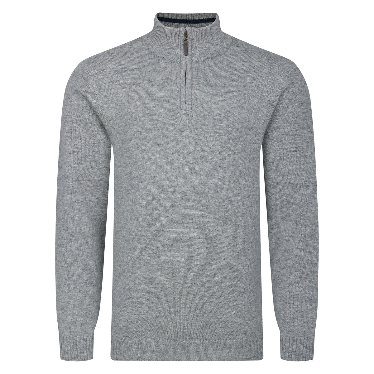 Mens Lambswool ¼ Zip Jumper - Silver