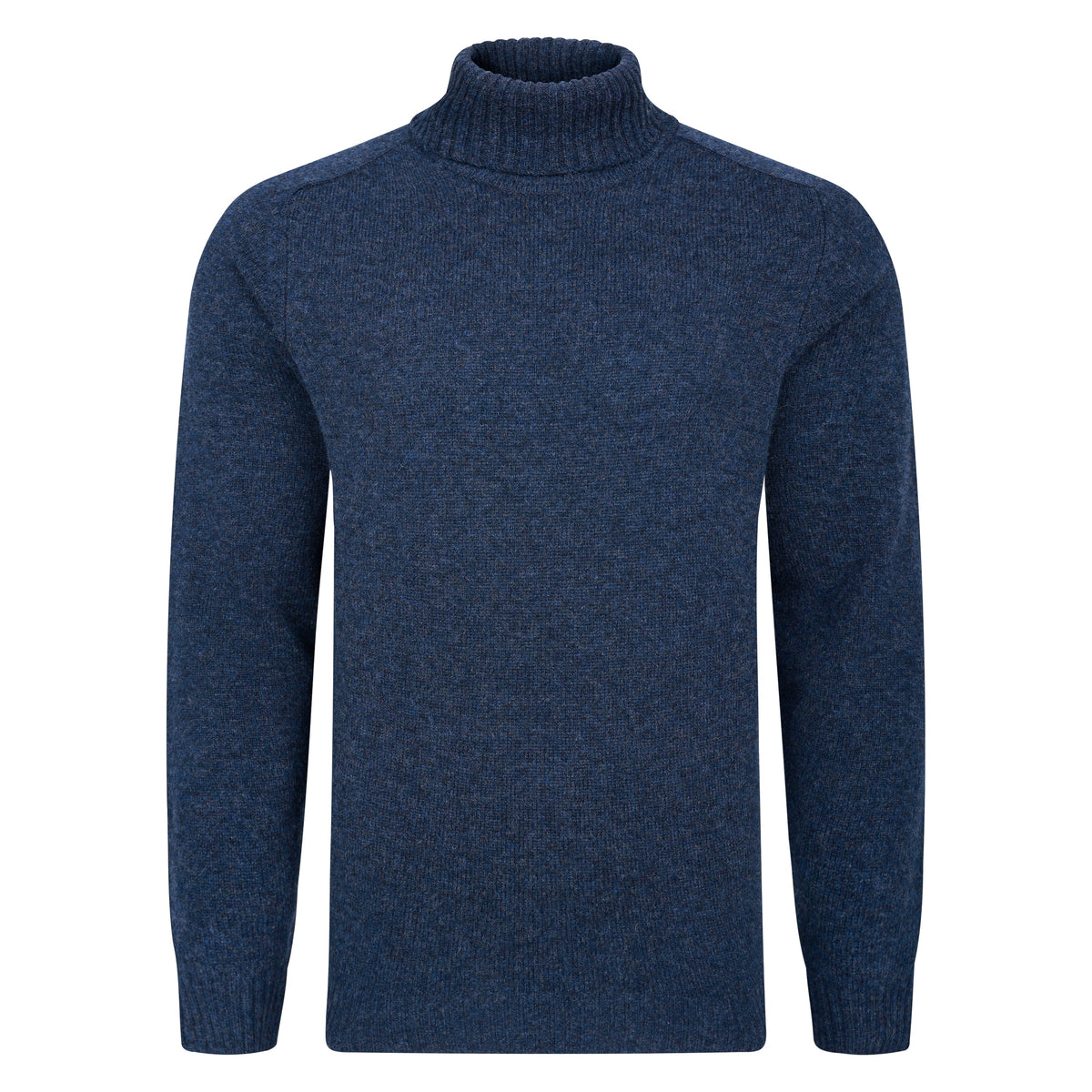 Mens Lambswool Roll Neck Jumper - Navy