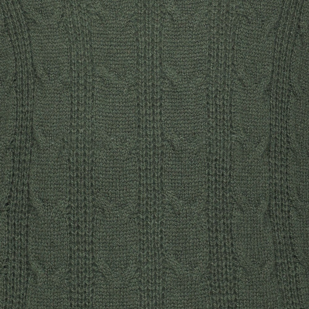 Mens Cable ¼ Zip Jumper - Forest
