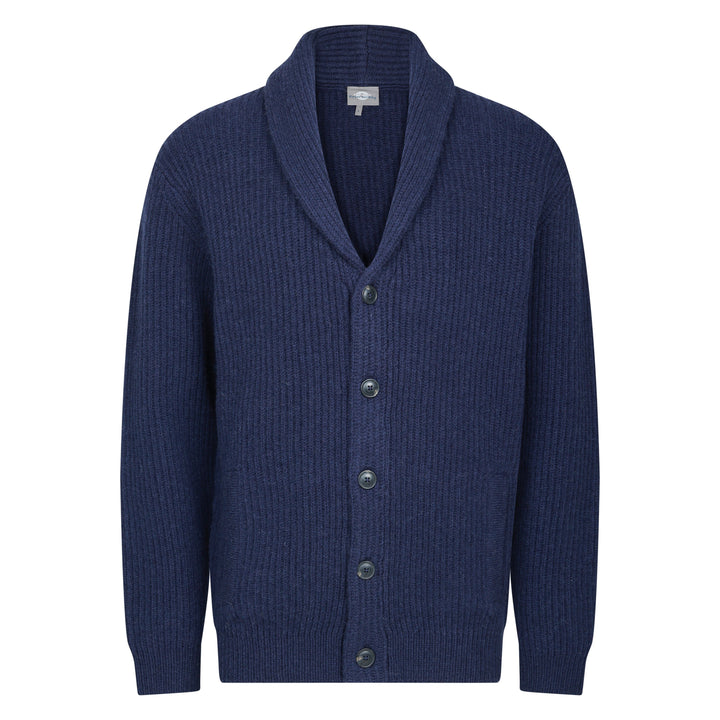 Mens Ribbed Shawl Cardigan - Navy