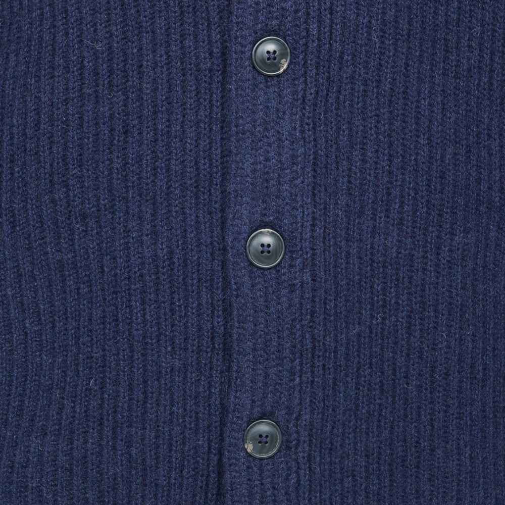 Mens Ribbed Shawl Cardigan - Navy