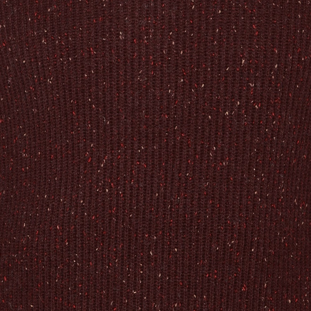 Mens Ribbed Crew Neck Jumper - Damson