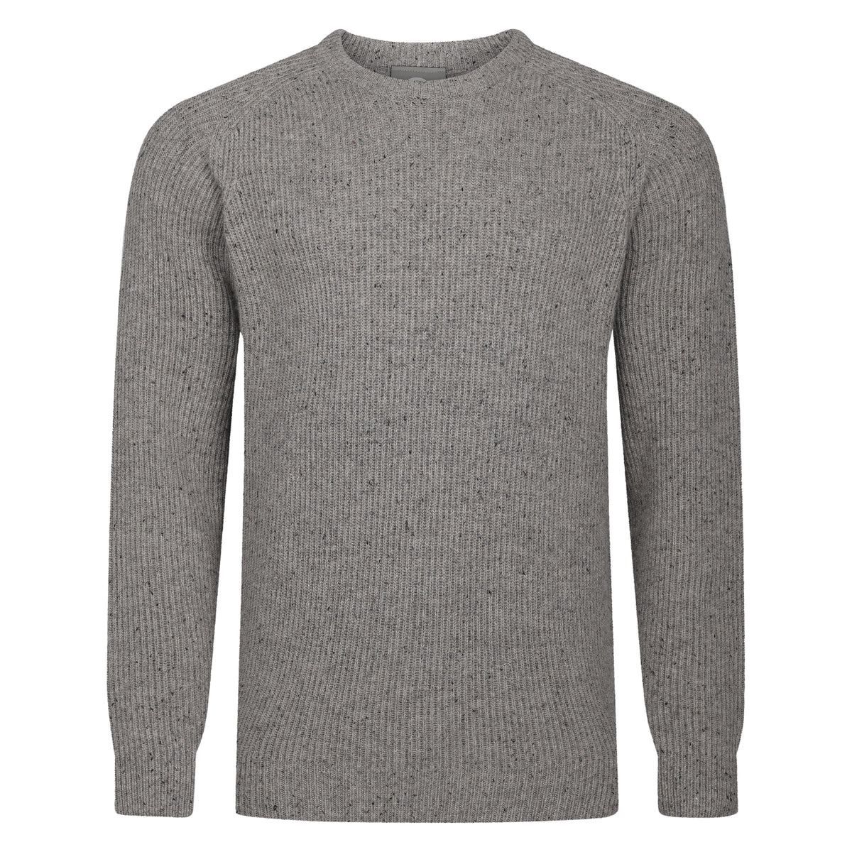 Mens Ribbed Crew Neck Jumper - Mink