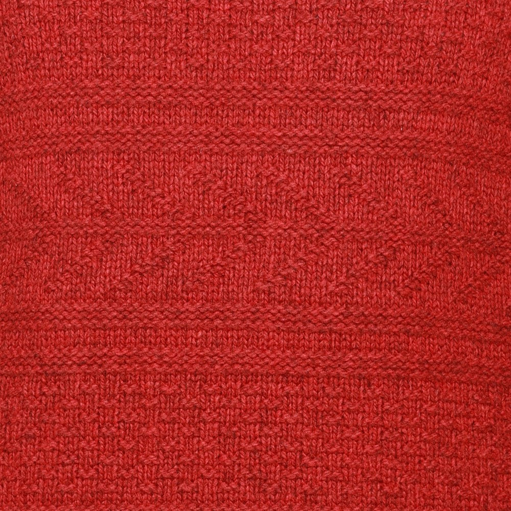 Mens Guernsey Pattern Crew Neck Jumper - Chilli