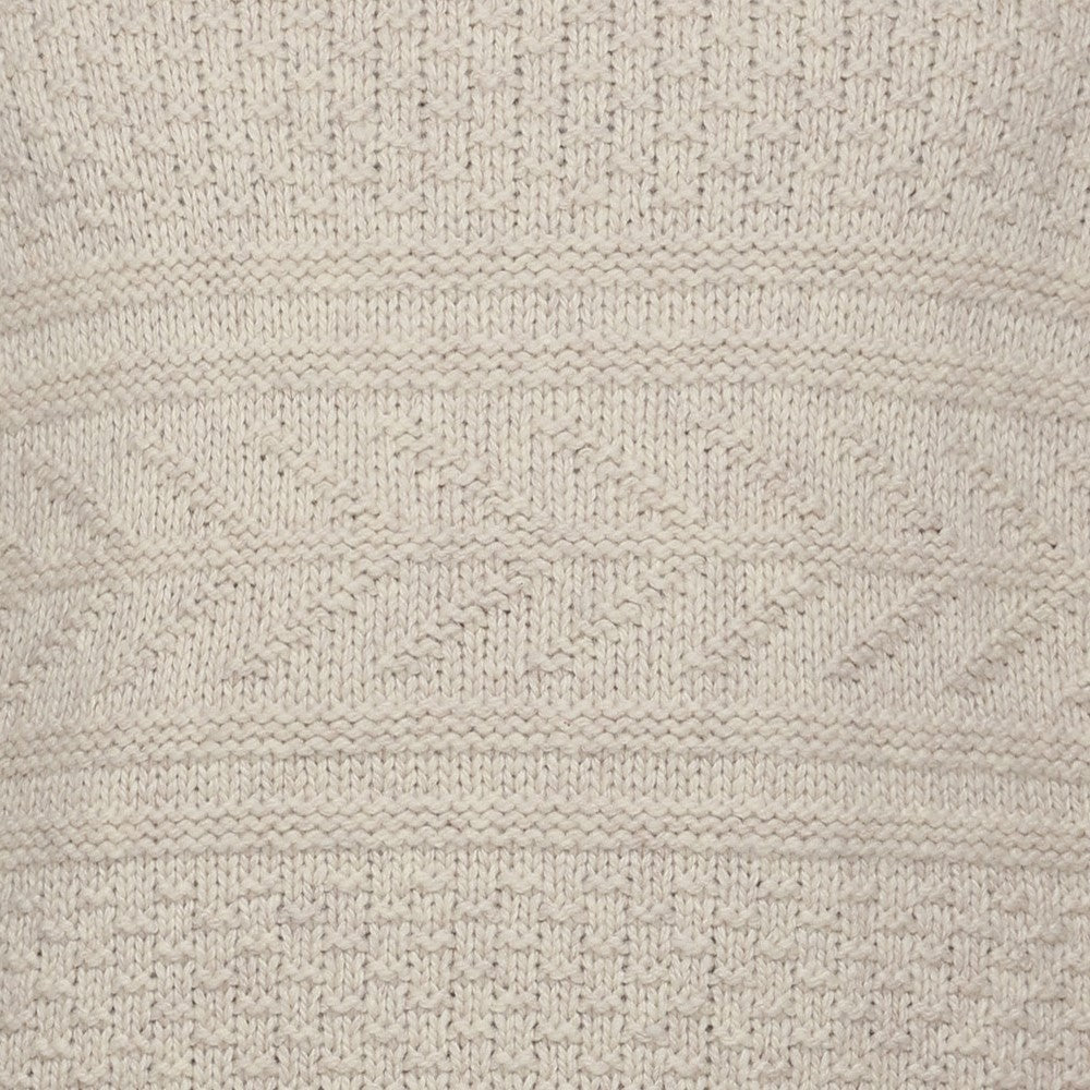 Mens Guernsey Pattern Crew Neck Jumper - Ecru