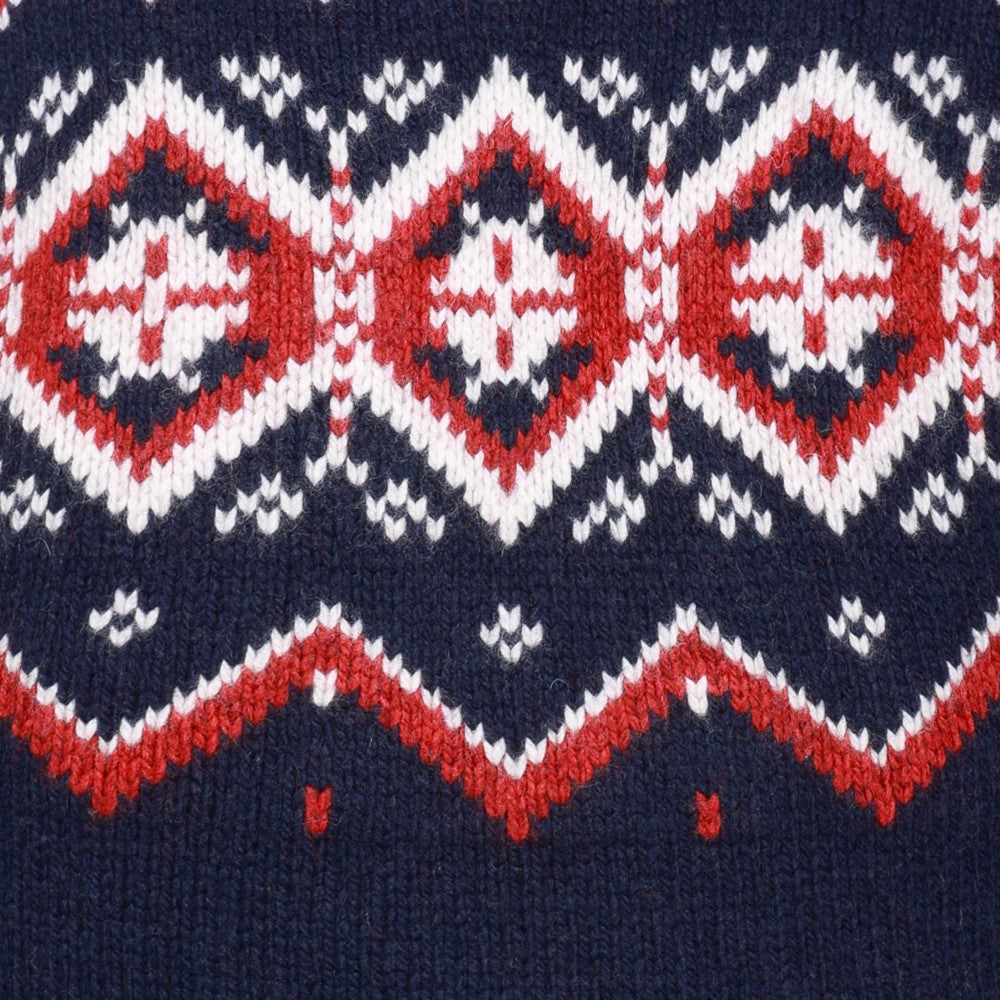 Mens Nordic Zip Neck Jumper - Navy