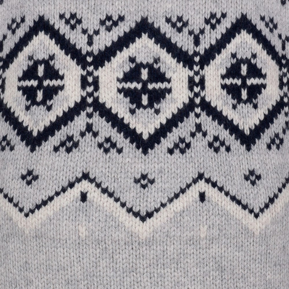 Mens Nordic Zip Neck Jumper - Silver