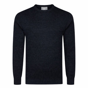 Mens Merino Acrylic Crew Neck Jumper - Black